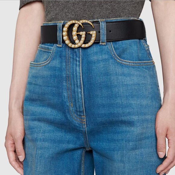 GUCCI leather GG embossed belt (size 90) main image 6
